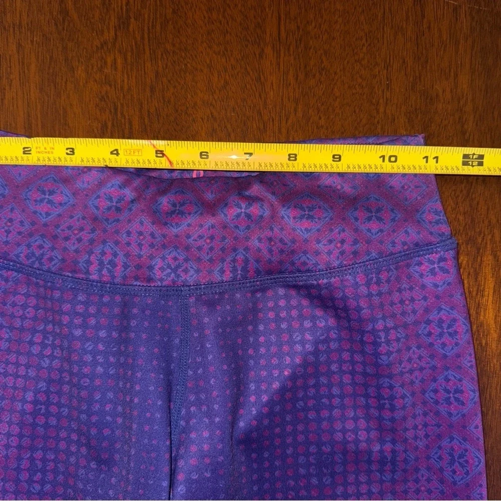 Prana Grapevine Bali Roxanne Printed Cropped Leggings Purple Mid Rise Size XS